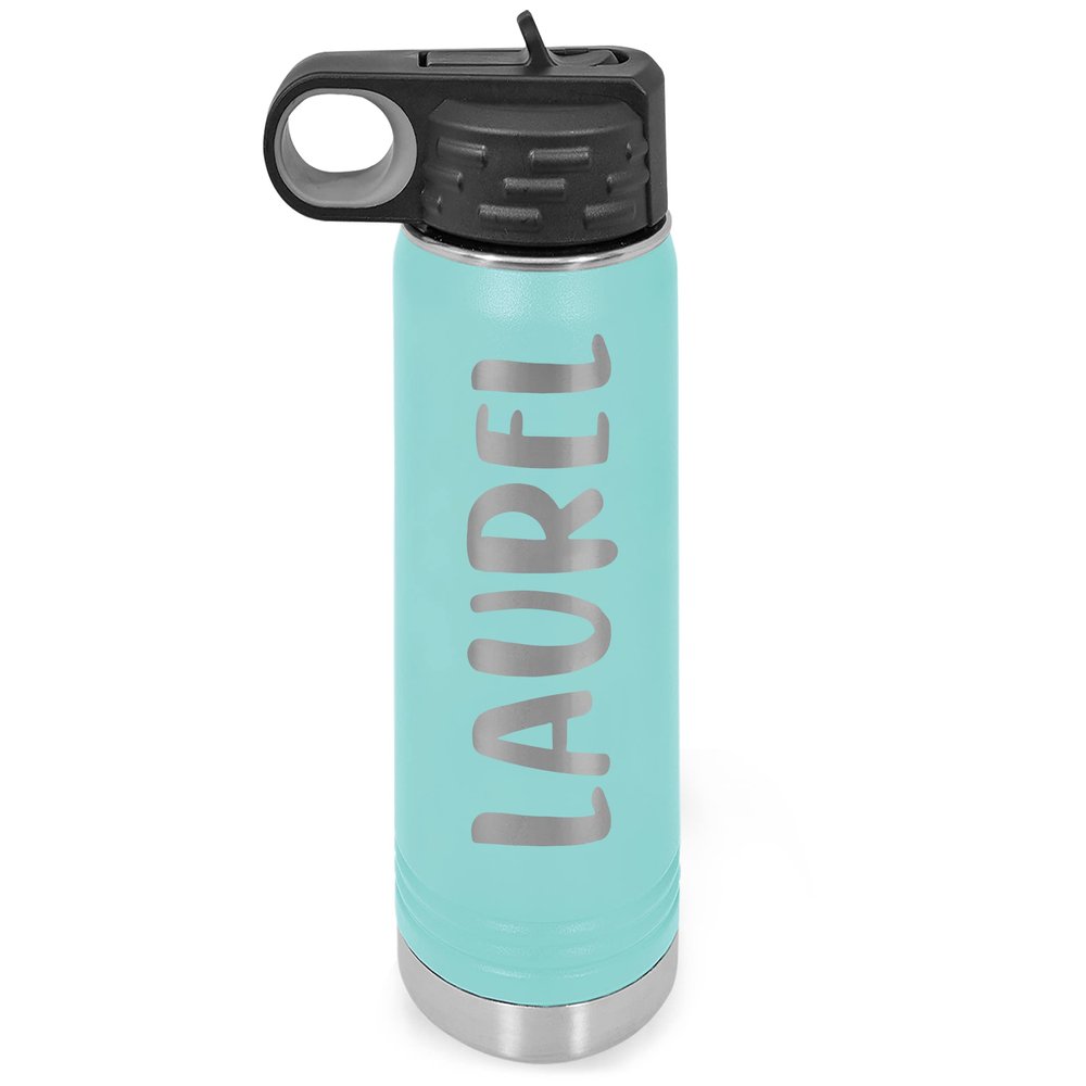 Personalized Water Bottle w/Straw Vacuum Insulated Water Bottles Stainless Steel Sports Water Bottle 40 oz Teal