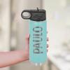 Personalized Water Bottle w/Straw Vacuum Insulated Water Bottles Stainless Steel Sports Water Bottle 40 oz Teal view 3