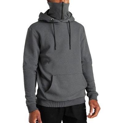 JEsilunmaMY Fleece Hoodies for Men Long Sleeve Drawstring Sweatshirt with Pocket Casual Cotton Sport Hooded Pullover Tops (Dark Grey,Large)