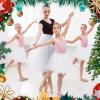 WLLHYF Girl Tutu Skirts,3Layers Tulle Sequin Star Ballet Dance Tutu Skirt Princess Christmas Skirt for Girl Toddler 2-8 Years (White) view 2