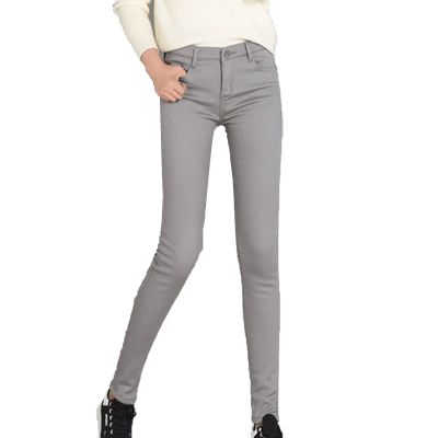 Maiyifu-GJ Women's Winter Warm Fleece Lined Jeans Slim Fit Thermal Pencil Denim Pants Skinny High Waisted Tapered Jean (Grey,29)