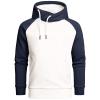 JEsilunmaMY Men's Fleece Sweatshirt Long Sleeve Casual Fashion Pullover Tops Plus Size Color Block Sports Fitness Hoodies (White,Medium) view 1