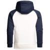JEsilunmaMY Men's Fleece Sweatshirt Long Sleeve Casual Fashion Pullover Tops Plus Size Color Block Sports Fitness Hoodies (White,Medium) view 2