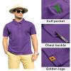 ZITY Mens Polo Shirt Short Sleeve Sports Tactical T-Shirt Athletic Golf Polos Daily Casual Stylish Collared Shirts for Men Violet XX-Large view 2