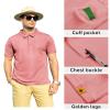 ZITY Mens Polo Shirt Short Sleeve Sports Tactical T-Shirt Athletic Golf Polos Daily Casual Stylish Collared Shirts for Men Coral Red 3X-Large view 2