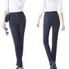 Maiyifu-GJ Women's High Waist Stretch Skinny Jeans Slim Fit 4 Button Denim Pants Solid Color Butt Lifting Jean Trouser (Black,30) view 2
