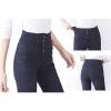 Maiyifu-GJ Women's High Waist Stretch Skinny Jeans Slim Fit 4 Button Denim Pants Solid Color Butt Lifting Jean Trouser (Black,30) view 3