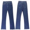 Maiyifu-GJ Women's High Waist Ankle Flare Denim Jeans Skinny Bell Bottom Pencil Denim Pants Destroyed Raw Hem Jean Trousers (Dark Blue,30) view 3