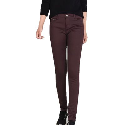 Maiyifu-GJ Women's Winter Warm Fleece Lined Jeans Slim Fit Thermal Pencil Denim Pants Skinny High Waisted Tapered Jean (Brown,26)