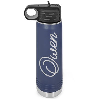 Personalized Water Bottle w/Straw Vacuum Insulated Water Bottles Stainless Steel Sports Water Bottle 40 oz Purple