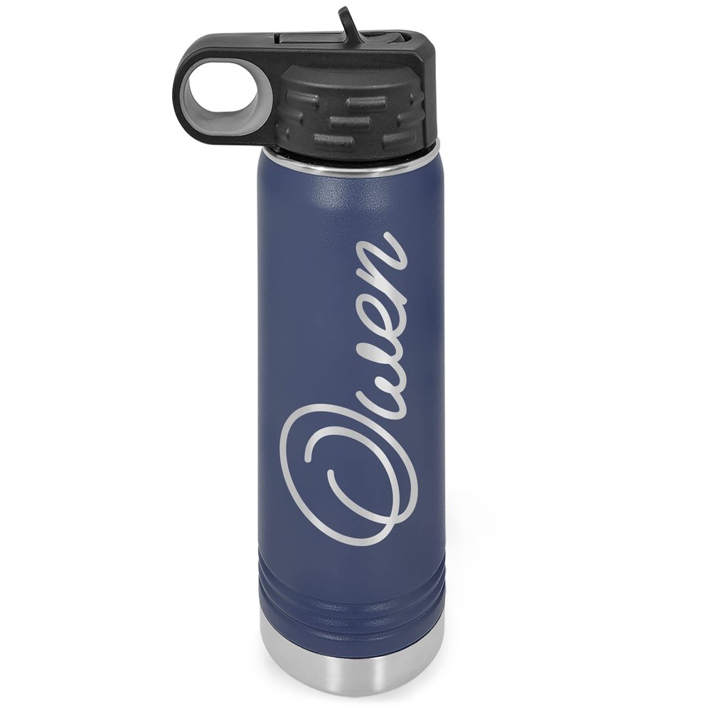 Personalized Water Bottle w/Straw Vacuum Insulated Water Bottles Stainless Steel Sports Water Bottle 40 oz Purple