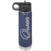 Personalized Water Bottle w/Straw Vacuum Insulated Water Bottles Stainless Steel Sports Water Bottle 40 oz Purple view 1