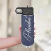 Personalized Water Bottle w/Straw Vacuum Insulated Water Bottles Stainless Steel Sports Water Bottle 40 oz Purple view 3