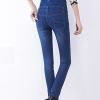 Maiyifu-GJ Women's High Waist Stretch Skinny Jeans Slim Fit 4 Button Denim Pants Solid Color Butt Lifting Jean Trouser (Dark Blue,31) view 4