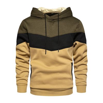 JEsilunmaMY Men's Color Block Hoodies Long Sleeve Pullover Sweatshirt Tops with Pocket Warm Thicken Fleece Casual Jumpers (Green,Medium)