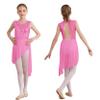 Loyan Girls Sequined Sleeveless Cutout Back Leotard Lyrical Dance Dress for Contemporary Ballet Modern Gymnastic Pink 12 Years view 1