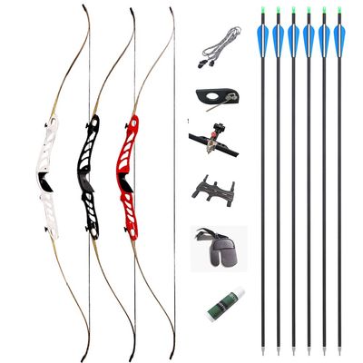 68 Inch Takedown Recurve Bow and Arrow Set 18-38 Lbs Metal Riser Right Handed Longbow Competition Athletic Bow for Adult Outdoor Practice Shooting (34 Lbs, Type 2/red)