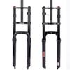 BUCKLOS 26 inch 4.0 Fat Tire Electric Bike Air Suspension Fork, 180mm Travel Spacing Hub 135mm 1 1/8 Straight Tube MTB Manual Lockout 9mm QR Mountain Bike Double Shoulder Ebike Front Forks view 1