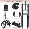 BUCKLOS 26 inch 4.0 Fat Tire Electric Bike Air Suspension Fork, 180mm Travel Spacing Hub 135mm 1 1/8 Straight Tube MTB Manual Lockout 9mm QR Mountain Bike Double Shoulder Ebike Front Forks view 4