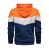 JEsilunmaMY Men's Color Block Hoodies Long Sleeve Pullover Sweatshirt Tops with Pocket Warm Thicken Fleece Casual Jumpers (Orange,Large) view 2
