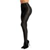 Sxiwei Women's Shimmery 70D Footed Hold Up Pantyhose Tights High Waist Oil Shiny Sheer Stockings Black One Size view 3