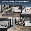 GYMAX Folding Treadmill with 4.75HP, 15% Auto Incline, App Control & Bluetooth Speaker, Portable Self-Standing with Pules Sensor for Home Gym view 4