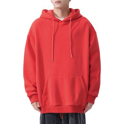 JEsilunmaMY Men's Outdoor Hoodies Long Sleeve Casual Pullover Tops with Pocket Solid Color Loose Sport Jumper Sweatshirt (Orange,4X-Large)