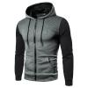JEsilunmaMY Men's Casual Hoodie Zip Up Long Sleeve Fashion Sweatshirt Jacket Slim Fit Print Outdoor Workout Sweaters Coat (Grey,X-Large) view 1