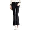 Maiyifu-GJ Women's High Waist Ankle Flare Denim Jeans Skinny Bell Bottom Pencil Denim Pants Destroyed Raw Hem Jean Trousers (Black,29) view 1
