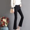 Maiyifu-GJ Women's High Waist Ankle Flare Denim Jeans Skinny Bell Bottom Pencil Denim Pants Destroyed Raw Hem Jean Trousers (Black,29) view 3