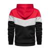 JEsilunmaMY Men's Color Block Hoodies Long Sleeve Pullover Sweatshirt Tops with Pocket Warm Thicken Fleece Casual Jumpers (Red,XX-Large) view 2