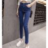 Maiyifu-GJ Women's High Waisted Destroyed Raw Hem Jeans Skinny Boyfriend Ankle Denim Pants Casual Slim Pencil Jean Trouser (Dark Blue,30) view 2
