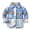 Kids Toddler Baby Boys Autumn Winter Plaid Cotton Long Sleeve Cardigan Jacket Clothes Boys Jacket (Blue, 1-2 Years) view 2