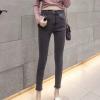 Maiyifu-GJ Women's High Waisted Destroyed Raw Hem Jeans Skinny Boyfriend Ankle Denim Pants Casual Slim Pencil Jean Trouser (Dark Grey,25) view 2