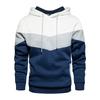 JEsilunmaMY Men's Color Block Hoodies Long Sleeve Pullover Sweatshirt Tops with Pocket Warm Thicken Fleece Casual Jumpers (White,3X-Large) view 1
