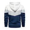 JEsilunmaMY Men's Color Block Hoodies Long Sleeve Pullover Sweatshirt Tops with Pocket Warm Thicken Fleece Casual Jumpers (White,3X-Large) view 2