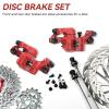 HERCHR Mechanical Disc Brake Set, Front and Rear Bicycle Bike Disc Brake Calipers Compatible with 160mm Rotor Mounting Adapter MTB Bike Cycling Bicycle Caliper Accessories(red) view 3