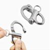2/4 Pcs Marine 316 Stainless Steel Fixed Eye Snap Shackle, Quick Release Boat Anchor Chain Eye Jaw Swivel Stainless Snap Shackle Hook (4, 69mm) view 3