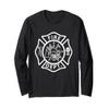 Fire Department Logo Uniform Fireman Symbol Firefighter Gear Long Sleeve T-Shirt, Adult Unisex, Black, Large view 1