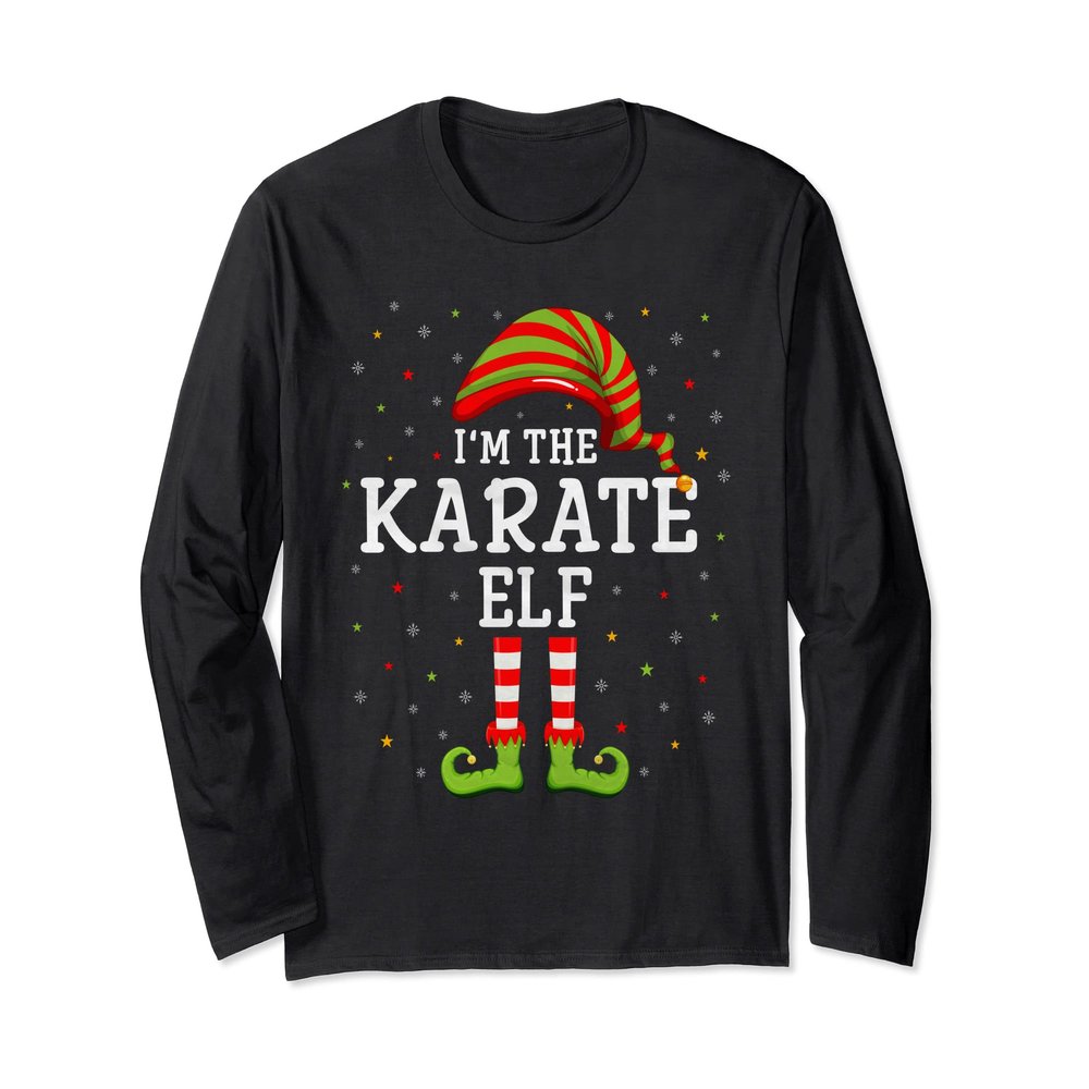 Karate Elf Christmas Group Matching Funny I'm the Karate Elf Long Sleeve T-Shirt