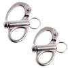 2/4 Pcs Marine 316 Stainless Steel Fixed Eye Snap Shackle, Quick Release Boat Anchor Chain Eye Jaw Swivel Stainless Snap Shackle Hook (2, 52mm) view 1