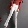 Maiyifu-GJ Women's High Waist Ankle Flare Denim Jeans Skinny Bell Bottom Pencil Denim Pants Destroyed Raw Hem Jean Trousers (White,31) view 4
