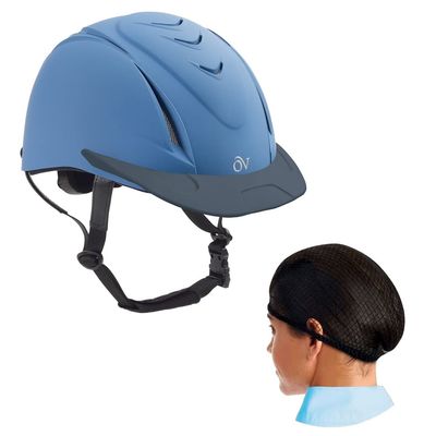 OVATION Deluxe Schooler Blue XS/S Helmet with Deluxe PK/2 Black One Size Hair Net