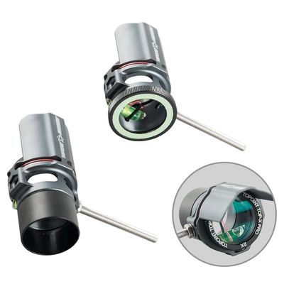 ZSHJGJR Compound Bow Target Sight Scope, Single Pin 0.019" Optical Fiber, 2X-8X Lens, Grey