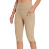 Capri Leggings for Women Knee Length High Waisted Yoga Pants Casual Summer Workout Exercise Bike Shorts with Pockets view 1