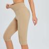 Capri Leggings for Women Knee Length High Waisted Yoga Pants Casual Summer Workout Exercise Bike Shorts with Pockets view 3