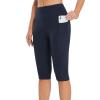Capri Leggings for Women Knee Length High Waisted Yoga Pants Casual Summer Workout Exercise Bike Shorts with Pockets view 2