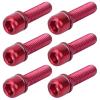 Stem Screw, 6Pcs M5x18mm Stem Screw Bolt with Spacer Alloy Steering Handlebar Parts for Cycling (Red) view 1