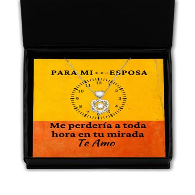 para mi esposa me perderia a toda hora en tu Mirada te amo, joyeria para enamoradas o Mujeres - Pendiente, Collar nudo de Corazon Silver