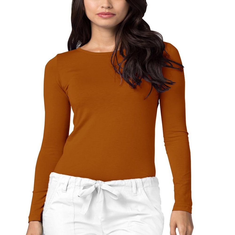Adar Uniforms Underscrubs for Women - Long Sleeve Comfort Tee - 2900 - Caramel - XXS